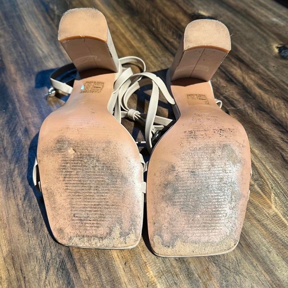 BAMBOO Nude Strappy Heels - Picture 3 of 3